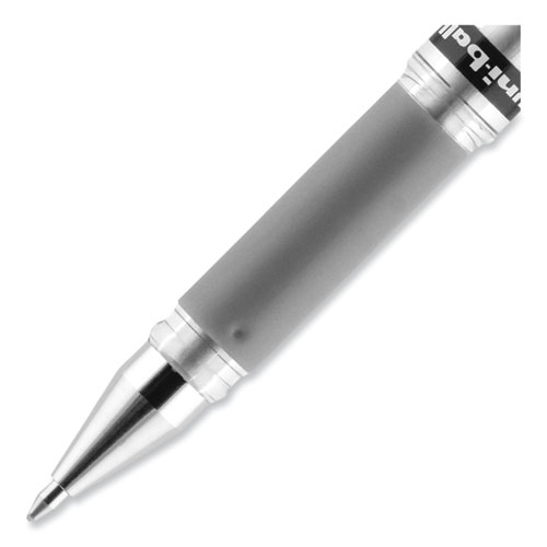 Image of Uniball® Impact Gel Pen, Stick, Medium 1 Mm, Silver Metallic Ink, Silver Barrel