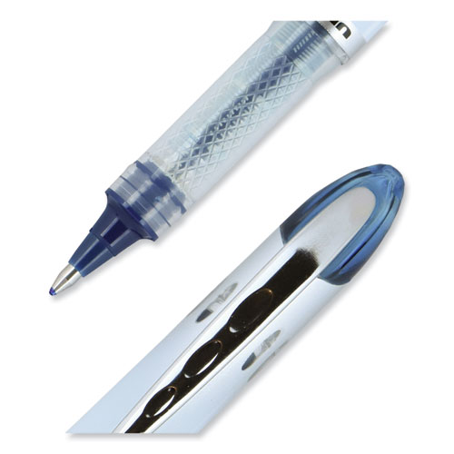 VISION ELITE Hybrid Gel Pen, Stick, Bold 0.8 mm, Blue-Infused Black Ink, White/Blue/Clear Barrel