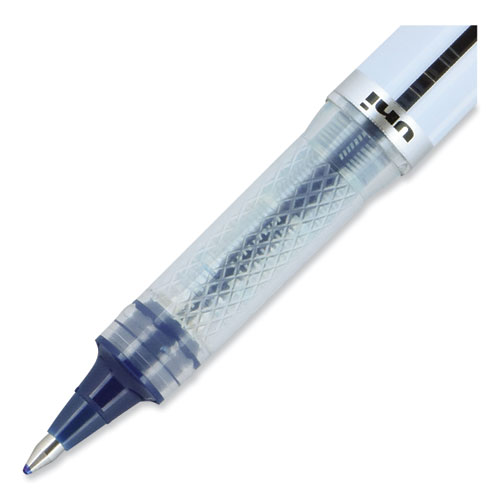 VISION ELITE Hybrid Gel Pen, Stick, Bold 0.8 mm, Blue-Infused Black Ink, White/Blue/Clear Barrel
