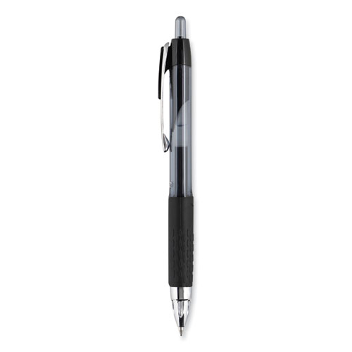 Image of Uniball® Signo 207 Gel Pen, Retractable, Micro 0.5 Mm, Black Ink, Smoke/Black Barrel, Dozen