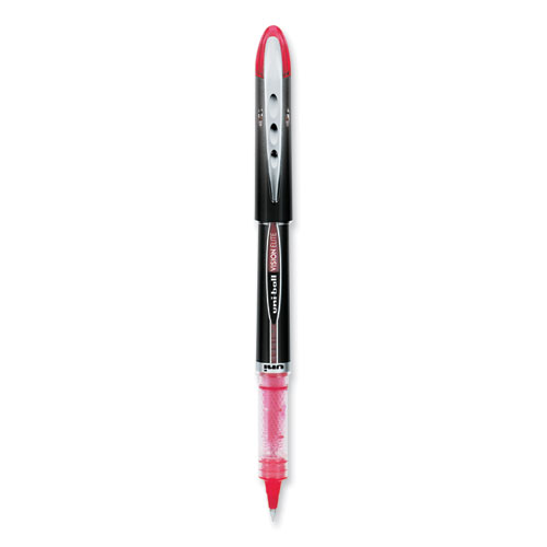 VISION ELITE Hybrid Gel Pen, Stick, Extra-Fine 0.5 mm, Red Ink, Black/Red/Clear Barrel