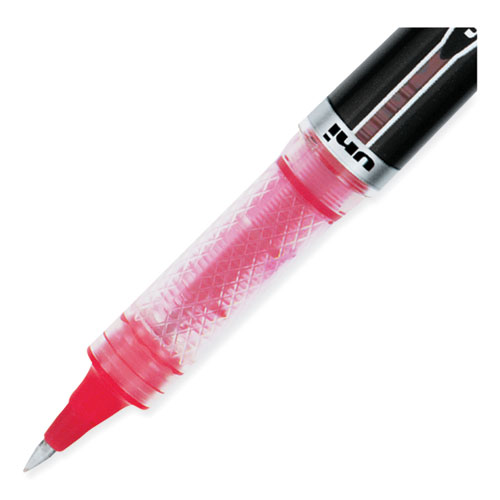 Image of Uniball® Vision Elite Roller Ball Pen, Stick, Extra-Fine 0.5 Mm, Red Ink, Black/Red Barrel