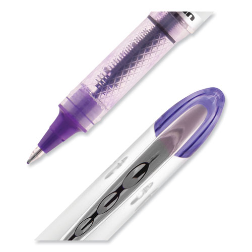 VISION ELITE Hybrid Gel Pen, Stick, Bold 0.8 mm, Violet Ink, White/Violet/Clear Barrel