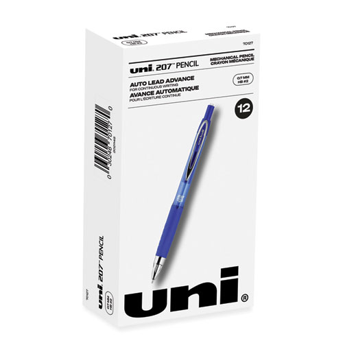 Uniball® 207 Mechanical Pencil, 0.7 Mm, Hb (#2), Black Lead, Blue Barrel, Dozen