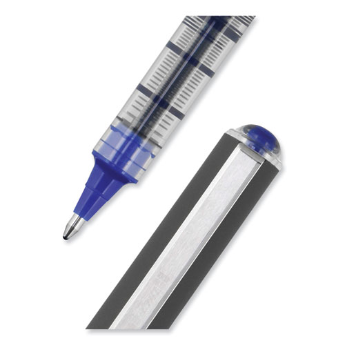 Image of Uniball® Vision Roller Ball Pen, Stick, Bold 1 Mm, Blue Ink, Black/Blue Barrel, Dozen