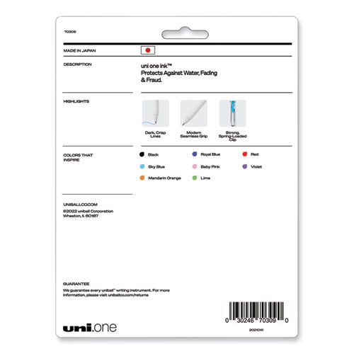 Image of Uniball® Unione Gel Pen, Retractable, Medium 0.7 Mm, Inspirational Ink-Color Assortment, White Barrel, 8/Pack
