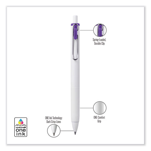 uniONE Gel Pen, Retractable, Medium 0.7 mm, Assorted Inspirational Ink Colors, Assorted Barrel Colors, 8/Pack