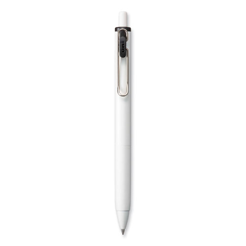 Image of Uniball® Unione Gel Pen, Retractable, Medium 0.7 Mm, Black Ink, White Barrel, Dozen