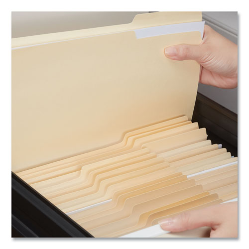 Image of Universal® Top Tab File Folders, 1/3-Cut Tabs: Assorted, Letter Size, 0.75" Expansion, Manila, 50/Box