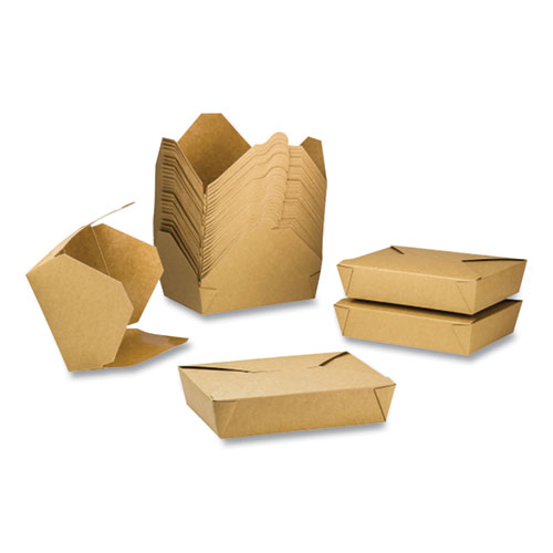 Image of Gen Reclosable Kraft Take-Out Box, 54 Oz, Paper, 200/Carton