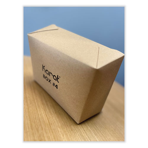 Reclosable Kraft Take-Out Box, 110 oz, Paper, 160/Carton