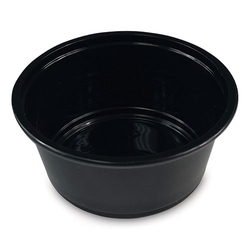 Souffle/Portion Cups, 3.25 oz, Polypropylene, Black, 2,500/Carton