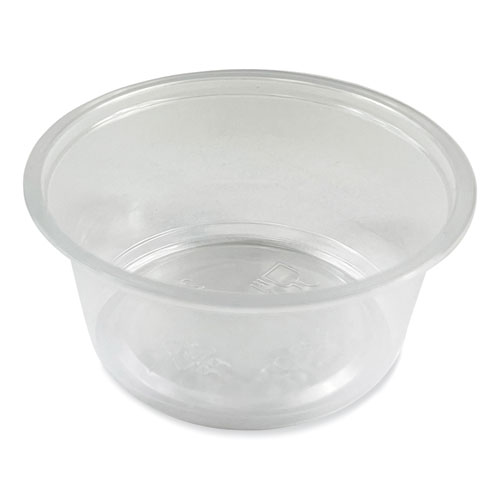 125 Pack) 2-Ounce Plastic Portion Cups with Lids, Clear Condiment