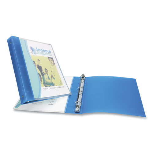 Image of Avery® Flexible View Binder With Round Rings, 3 Rings, 0.5" Capacity, 11 X 8.5, Blue