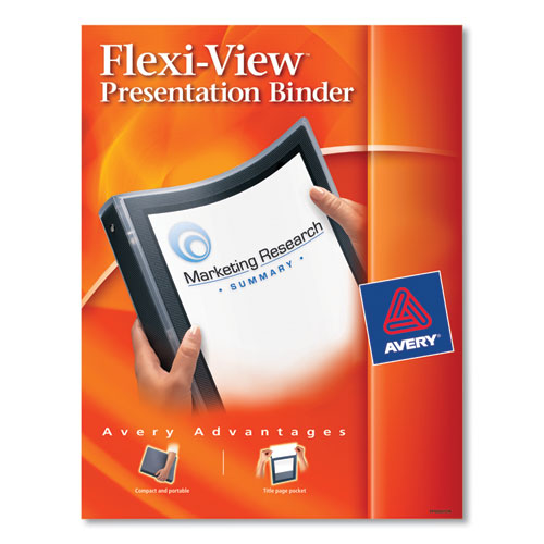 Avery® Flexi-View Binder With Round Rings, 3 Rings, 0.5" Capacity, 11 X 8.5, Black