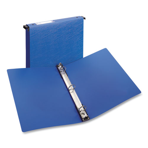 Avery® Hanging Storage Flexible Non-View Binder with Round Rings, 3 Rings, 1" Capacity, 11 x 8.5, Blue