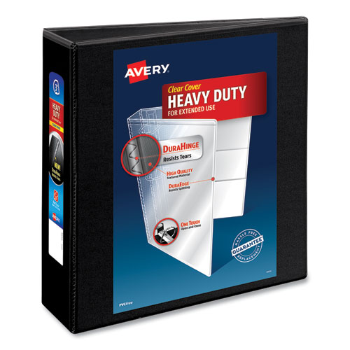 Image of Avery® Heavy-Duty Non Stick View Binder With Durahinge And Slant Rings, 3 Rings, 3" Capacity, 11 X 8.5, Black, (5600)