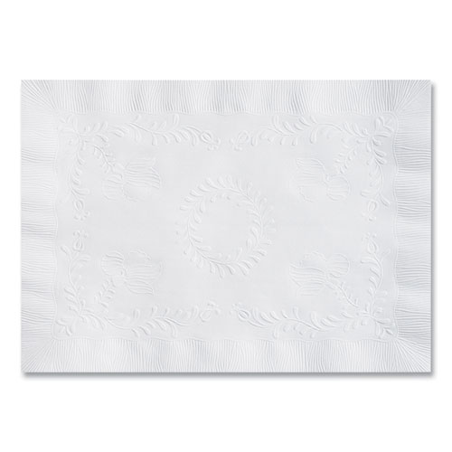 Anniversary Embossed Placemats, 10 x 14, White, 1,000/Carton