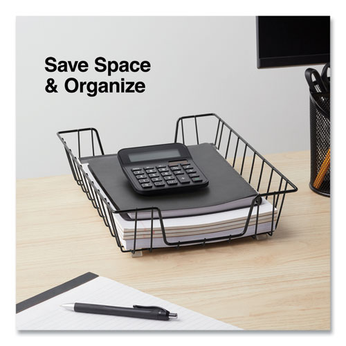 Image of Universal® Wire Metal Letter Tray, 1 Section, Letter Size Files, 10" X 14.13" X 3", Black