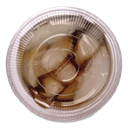 Image of Boardwalk® Crystal-Clear Cold Cup Straw-Slot Lids, Fits 9 To 10 Oz Pet Cups, 1,000/Carton