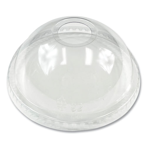 PET Cold Cup Dome Lids, Fits 9 oz Squat/12 oz PET Cups, Clear, 1,000/Carton