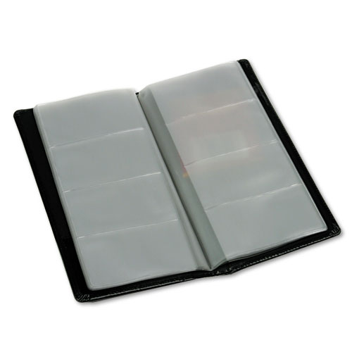 Regal Leather Business Card Binder Holds 96 2 x 3 1/2 Cards, Black - Zerbee