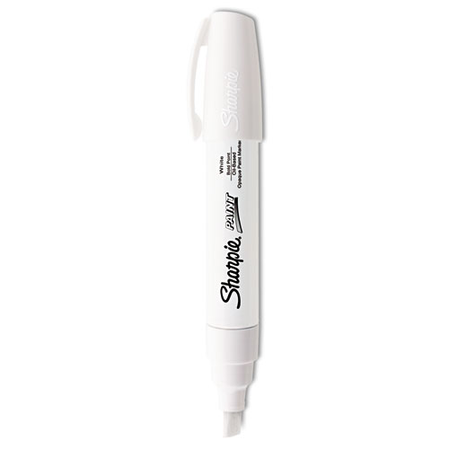 Permanent Paint Marker, Extra-Broad Chisel Tip, White