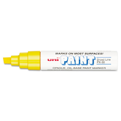 PERMANENT MARKER, BROAD CHISEL TIP, YELLOW