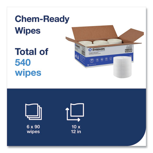 Image of Everwipe™ Chem-Ready Dry Wipes, 10 X 12, 90/Box, 6 Boxes/Carton