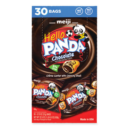 Hello Panda Chocolate Creme Filled Cookies, 0.75 oz Bag, 30 Bags/Carton, Ships in 1-3 Business Days