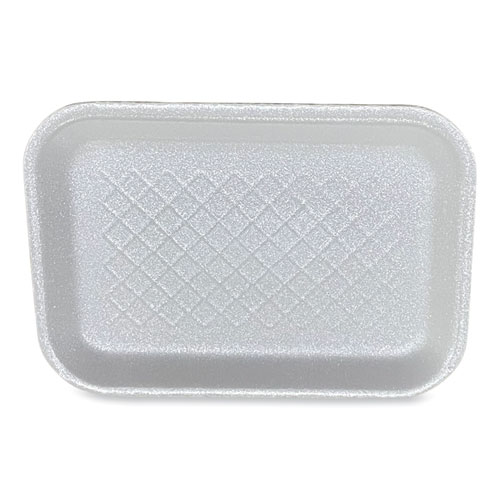 Pactiv Evergreen Meat Tray, #4 Shallow, 9.13 x 7.13 x 0.65, White, Foam,  500/Carton