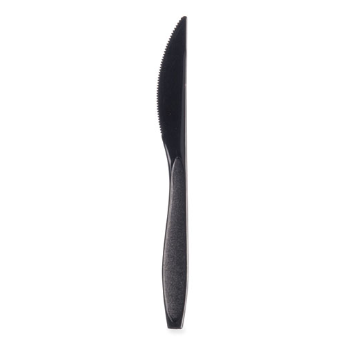 Reliance Mediumweight Cutlery, Knife, Plastic, Black, 1,000/Carton