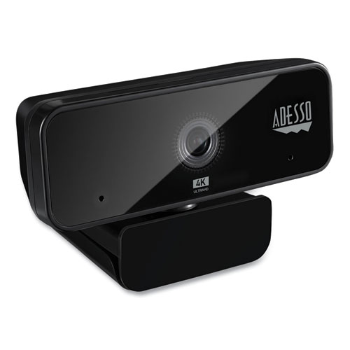 Image of Adesso Cybertrack H6 4K Usb Fixed Focus Webcam With Microphone, 3840 Pixels X 2160 Pixels, 8 Mpixels, Black