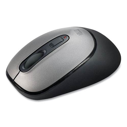 Image of Adesso Imouse A10 Antimicrobial Wireless Mouse, 2.4 Ghz Frequency/30 Ft Wireless Range, Left/Right Hand Use, Black/Silver