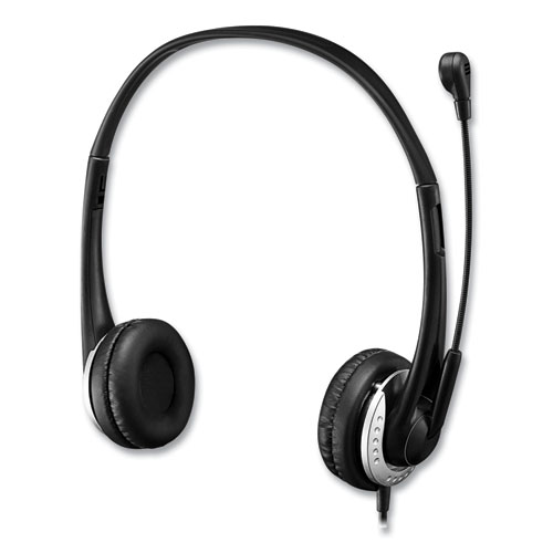 Image of Adesso Xtream P2 Binaural Over The Head Headset With Microphone, Black