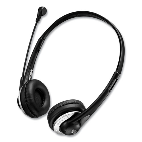 Image of Adesso Xtream P2 Binaural Over The Head Headset With Microphone, Black