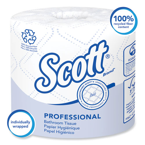 Essential 100% Recycled Fiber SRB Bathroom Tissue, Septic Safe, 2-Ply, White, 473 Sheets/Roll, 80 Rolls/Carton