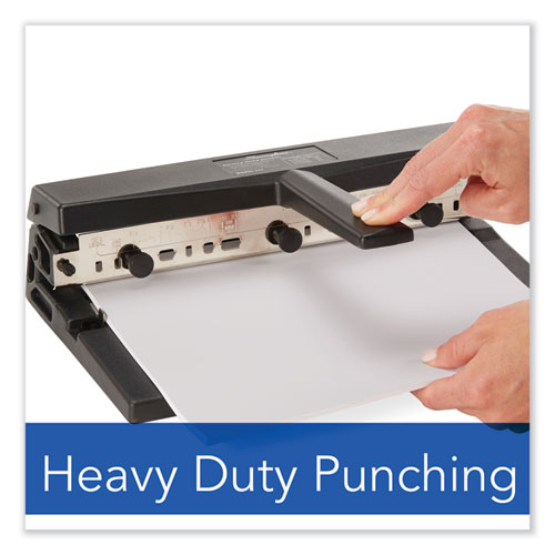 Image of Swingline® 40-Sheet Heavy-Duty Two- To Seven-Hole Adjustable Heavy-Duty Paper Punch, 9/32" Holes, Black