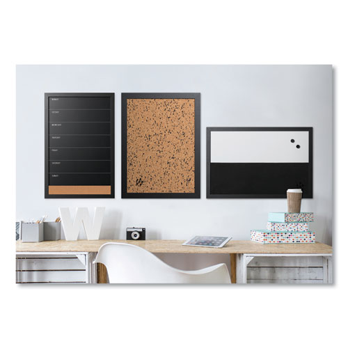 Image of Mastervision® Black/White Message Board Set: (1) Bulletin, (1) Bulletin/Chalk Planner, (1) Bulletin/Dry Erase, Assorted Sizes, Black Frames