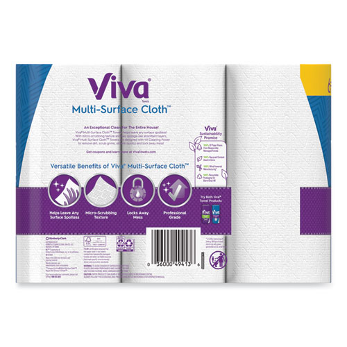 Image of Viva® Multi-Surface Cloth Choose-A-Sheet Kitchen Roll Paper Towels 2-Ply, 11 X 5.9, White, 83/Roll, 6 Rolls/Pack, 4 Packs/Carton