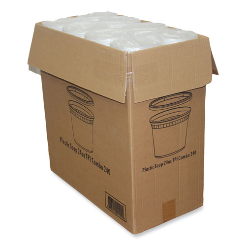 Plastic Deli Container with Lid, 24 oz, Clear, Plastic, 240/Carton