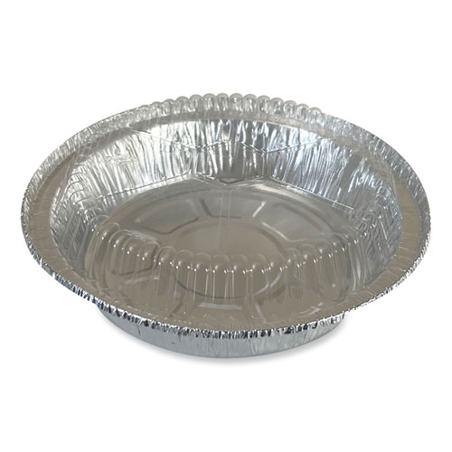 Round Aluminum To-Go Container Lids, Flat Lid, 7", Silver, Paper, 500/Carton
