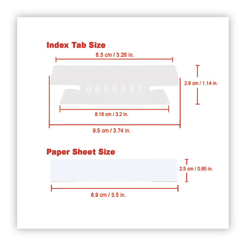 Image of Universal® Hanging File Folder Plastic Index Tabs, 1/3-Cut, Clear, 3.7" Wide, 50/Pack