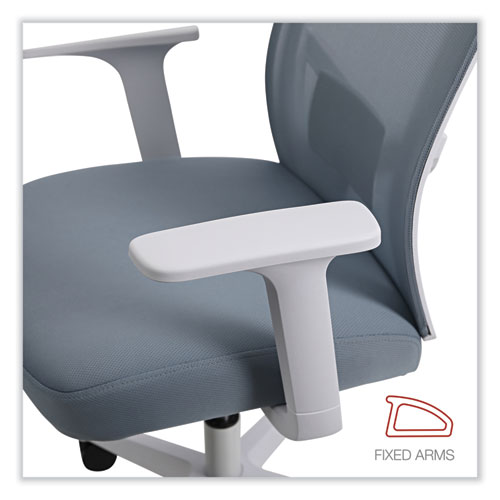 Image of Workspace By Alera® Mesh Back Fabric Task Chair, Supports Up To 275 Lb, 17.32" To 21.1" Seat Height, Seafoam Blue Seat/Back