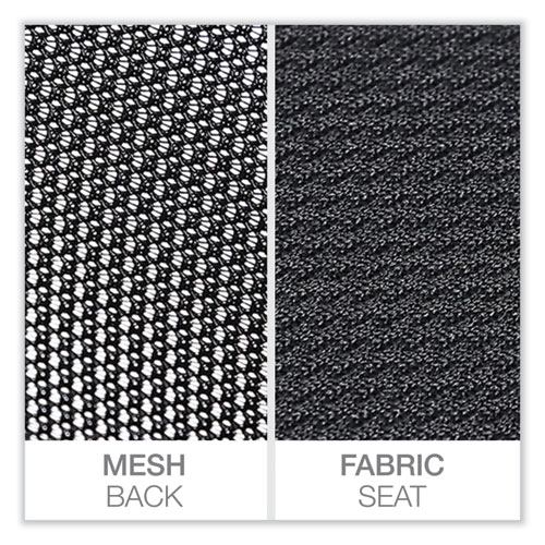Mesh Back Fabric Task Chair, Supports Up to 275 lb, 17.32" to 21.1" Seat Height, Black Seat, Black Back