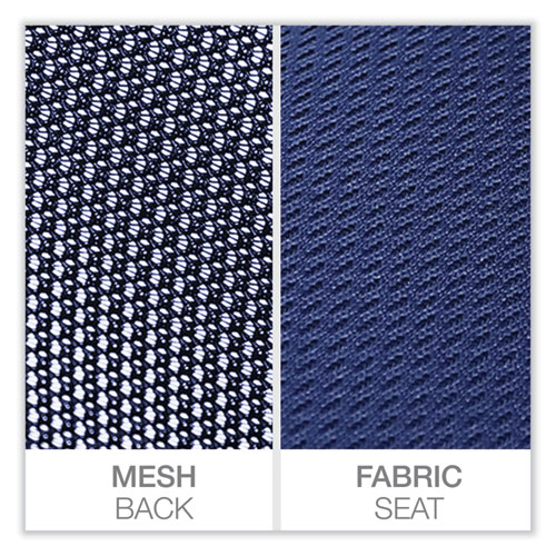 Mesh Back Fabric Task Chair, Supports Up to 275 lb, 17.32" to 21.1" Seat Height, Navy Seat, Navy Back