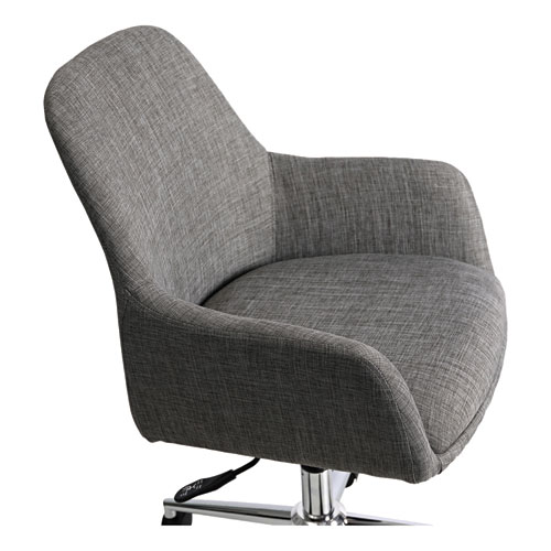Mid-Century Task Chair, Supports Up to 275 lb, 18.9" to 22.24" Seat Height, Gray Seat, Gray Back