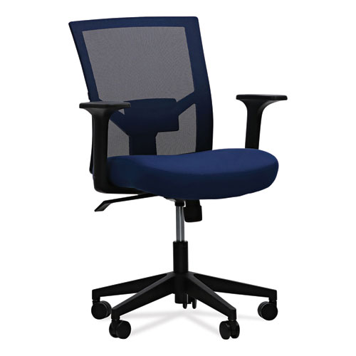 Workspace By Alera® Mesh Back Fabric Task Chair, Supports Up To 275 Lb, 17.32" To 21.1" Seat Height, Navy Seat, Navy Back