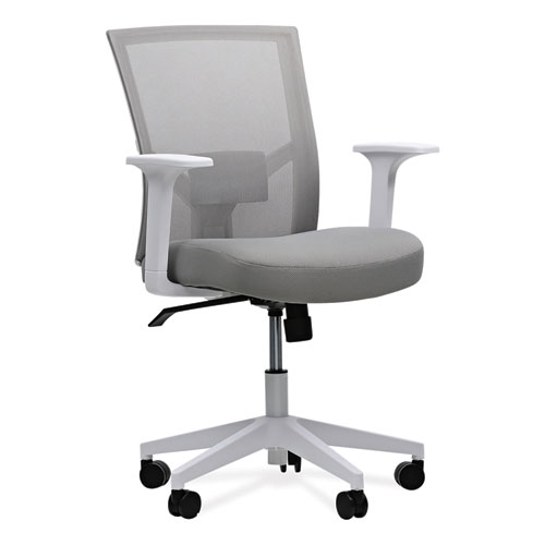Workspace By Alera® Mesh Back Fabric Task Chair, Supports Up To 275 Lb, 17.32" To 21.1" Seat Height, Gray Seat, Gray Back