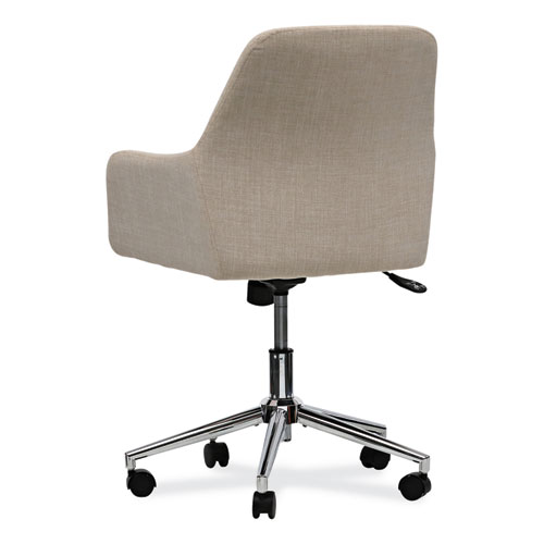 Image of Workspace By Alera® Mid-Century Task Chair, Supports Up To 275 Lb, 18.9" To 22.24" Seat Height, Cream Seat, Cream Back